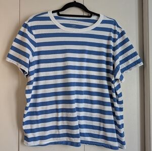 Old Navy Blue and White Striped Tee